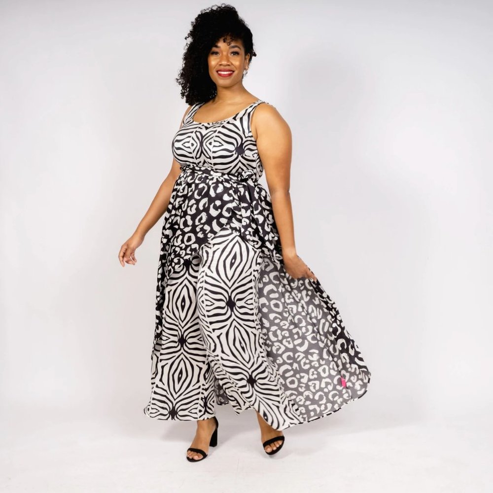 Sassy Jones Bam Bam Jumpsuit with Detachable Wrap 1X